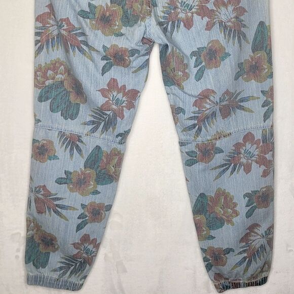 MOTHER Women's The No Zip Misfit Floral Pants Fresh Cut Chambray Jogger Size 27 - Picture 10 of 14